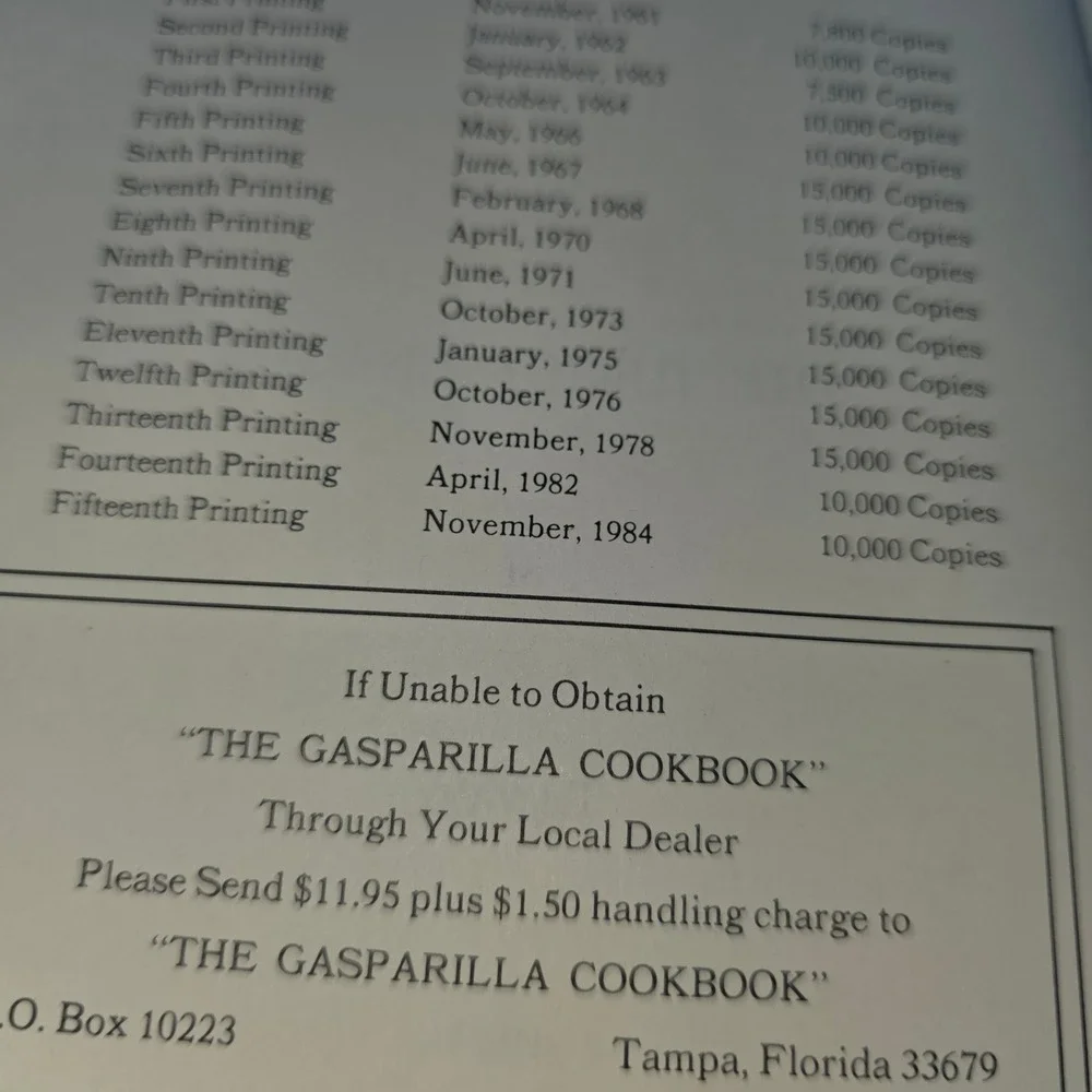 Vintage 1961 Gasparilla Cookbook by The Junior‎ League of Tampa